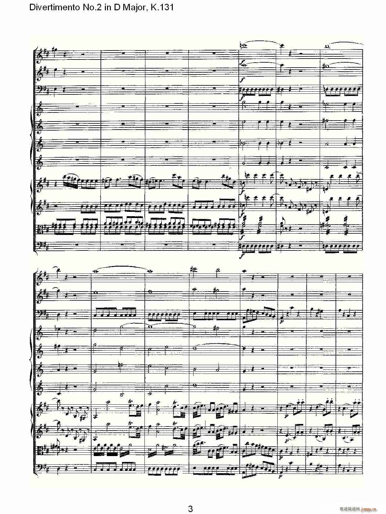 Divertimento No.2 in D Major, K.131(ʮּ)3