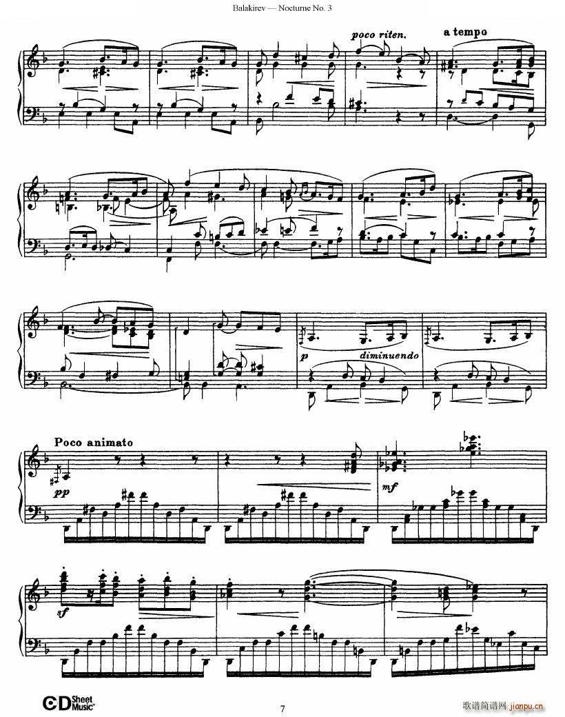 Balakirev Nocturne No 3 Nocturne No 3(ʮּ)7