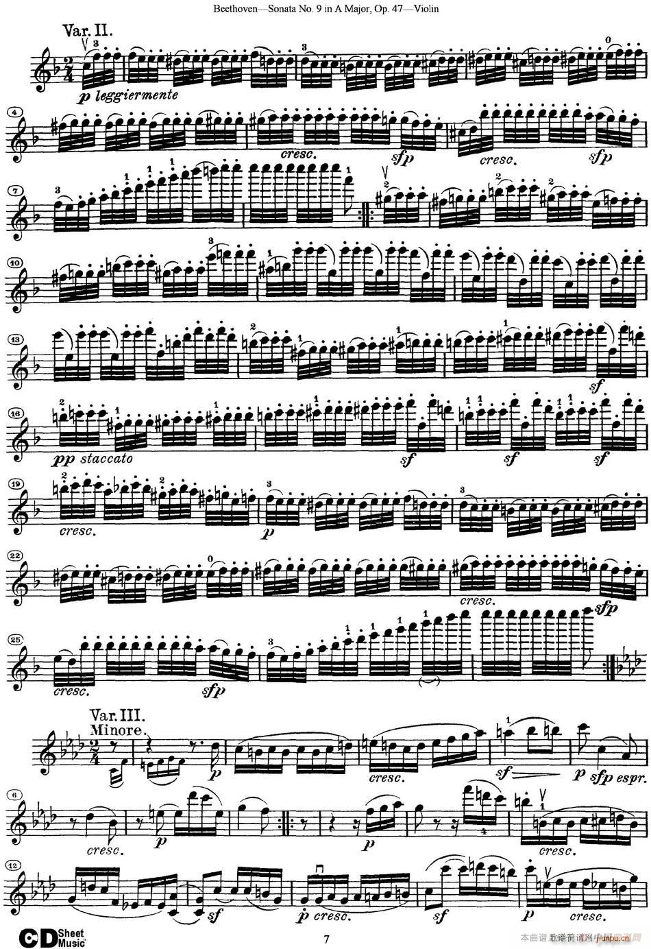 Violin Sonata No 9 in A Major Op 47(С)7