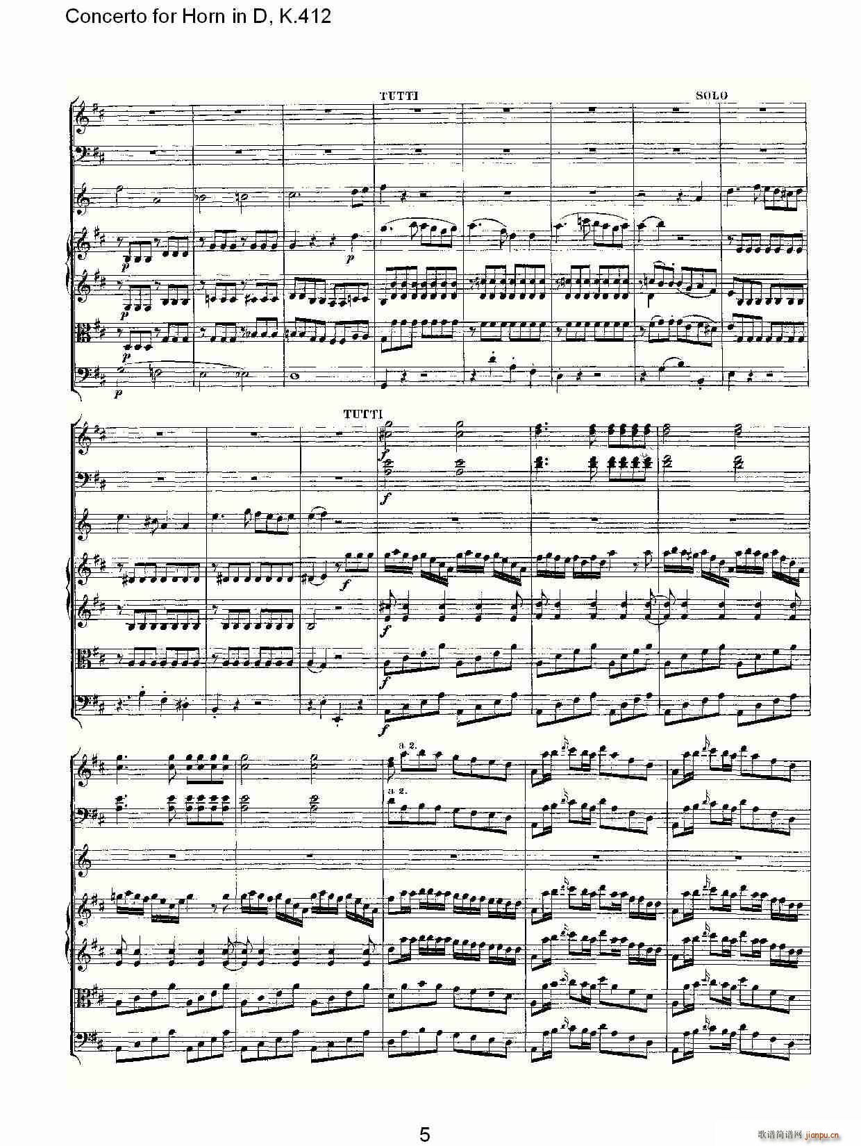 Concerto for Horn in D, K.412(ʮּ)5