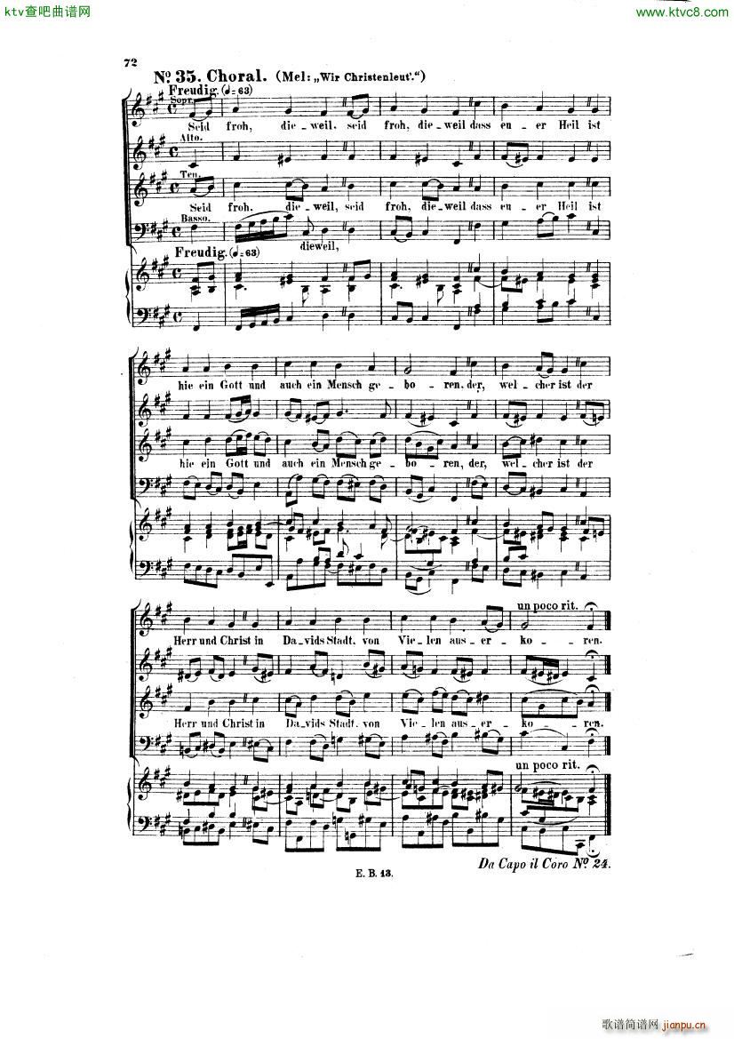 Bach JS BWV 248 Christmas Oratorio No 30 35()9