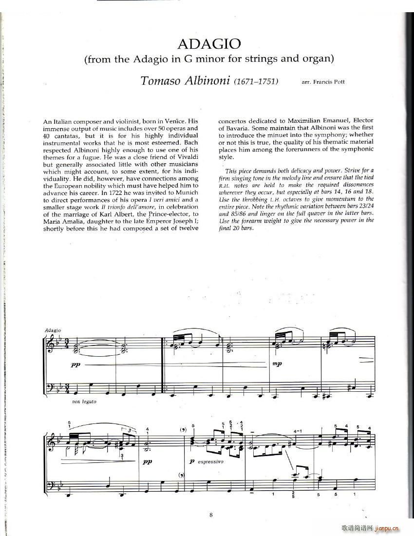 Albinoni Pott Adigio in G Adigio in G(ʮּ)1