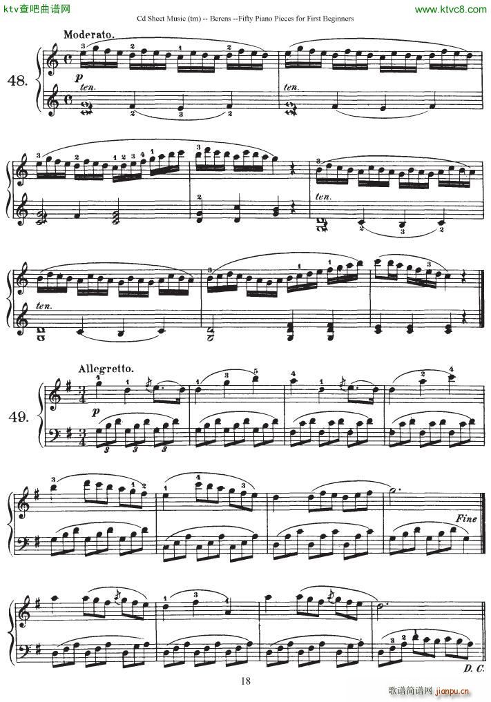 Berens op 70 50 Piano Pieces for Beginners()18