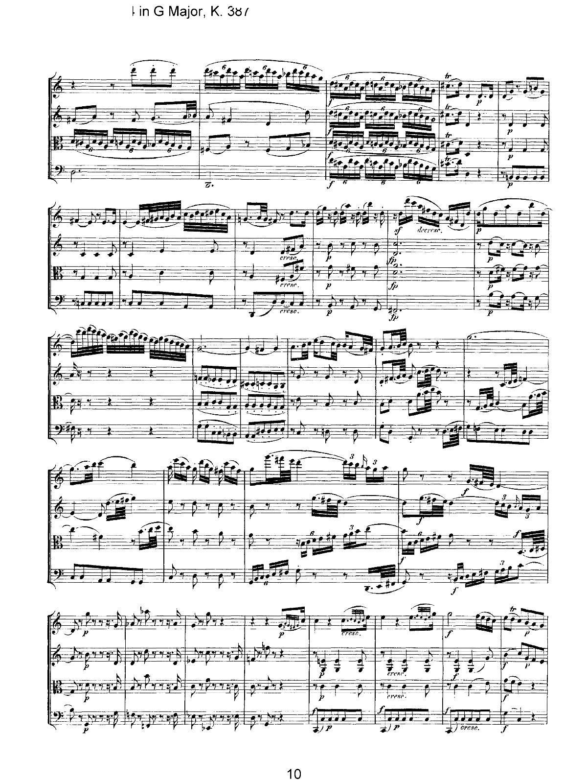 Mozart Quartet No 14 in G Major K 387()10