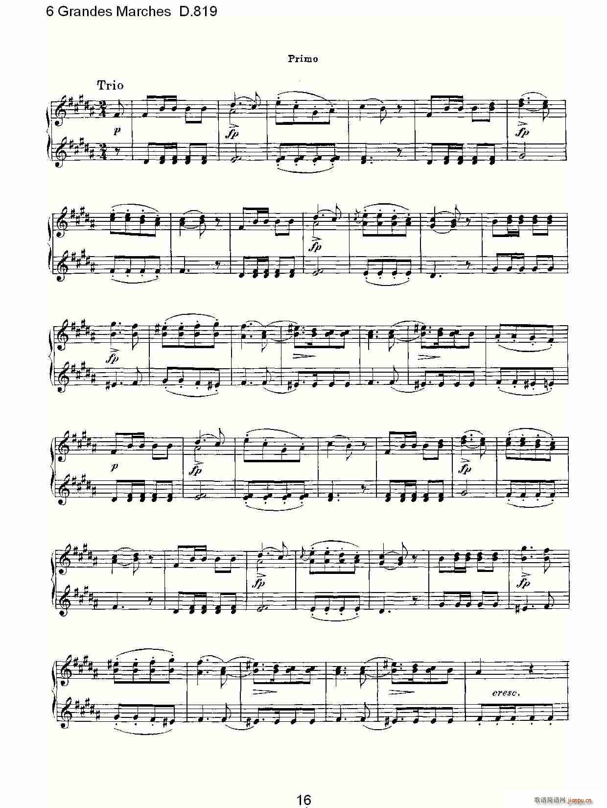 6 Grandes Marches D.819(ʮּ)16