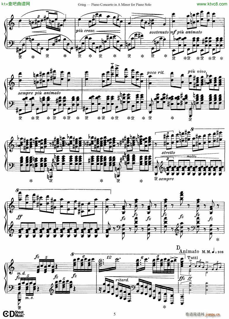 Grieg Piano Concerto solo arr 2 byGrieg()5