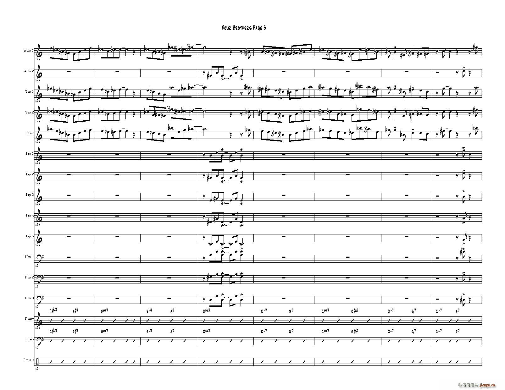 Four Brothers Big Band score()1