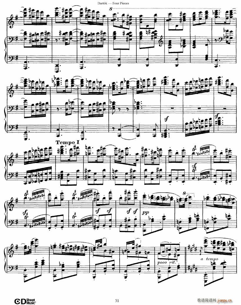 Bartok DD 71 Four Piano Pieces()31
