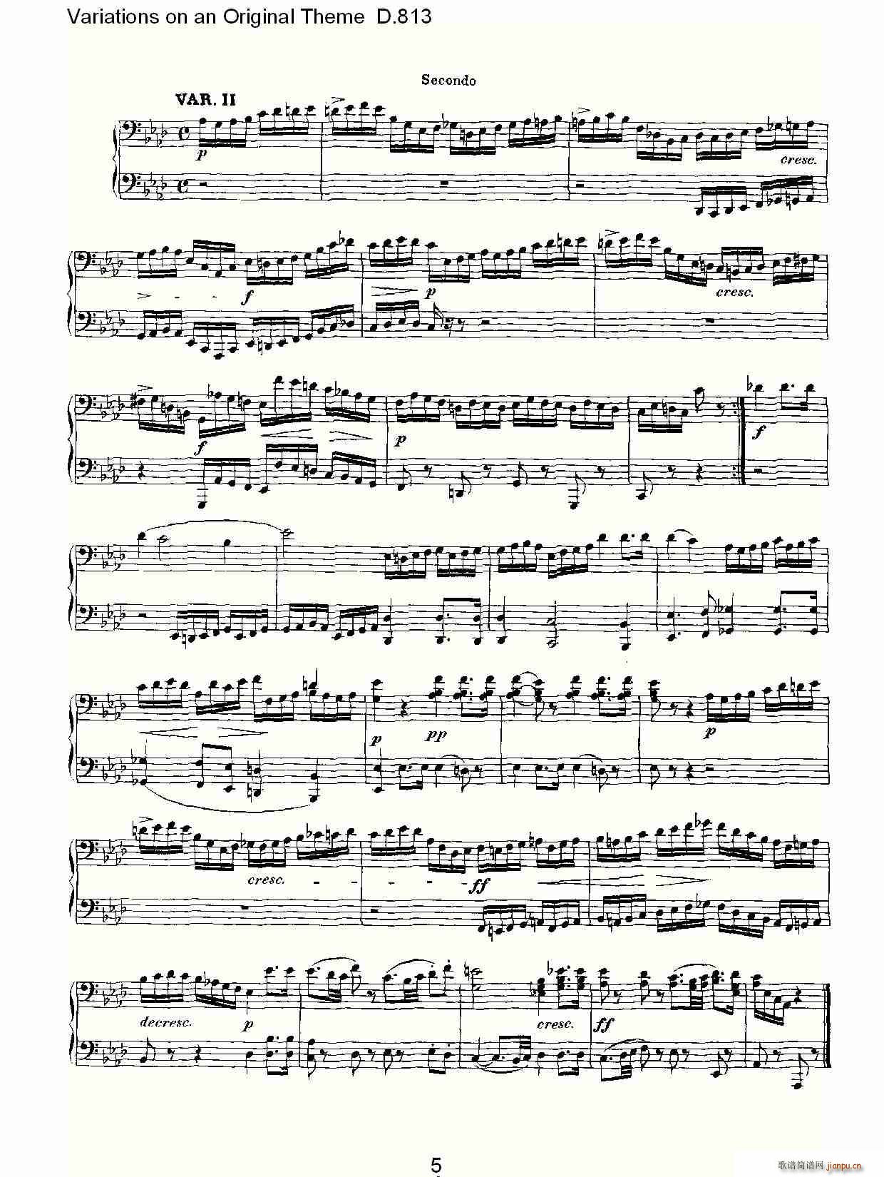 Variations on an Original Theme D.813(ʮּ)5