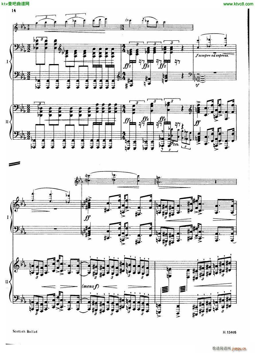 Britten Scottish Ballad op 26 arr for 2 pianos()15