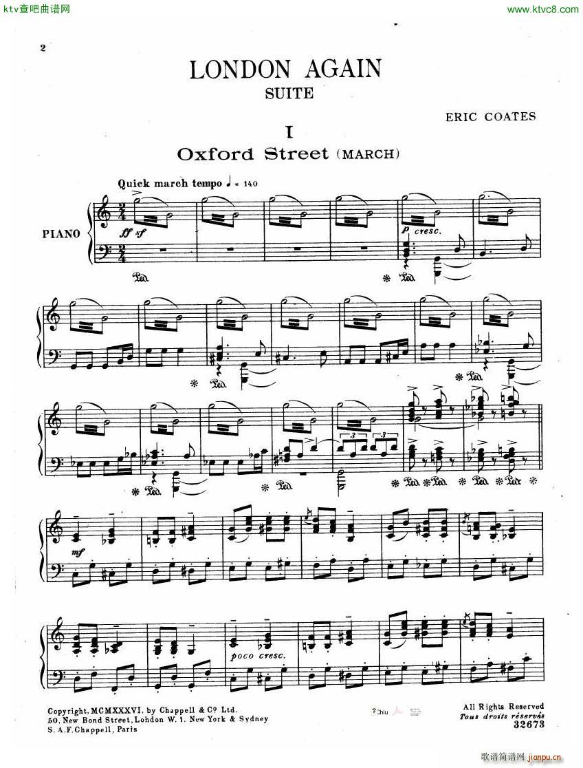 Coates London Again Piano Suite()3