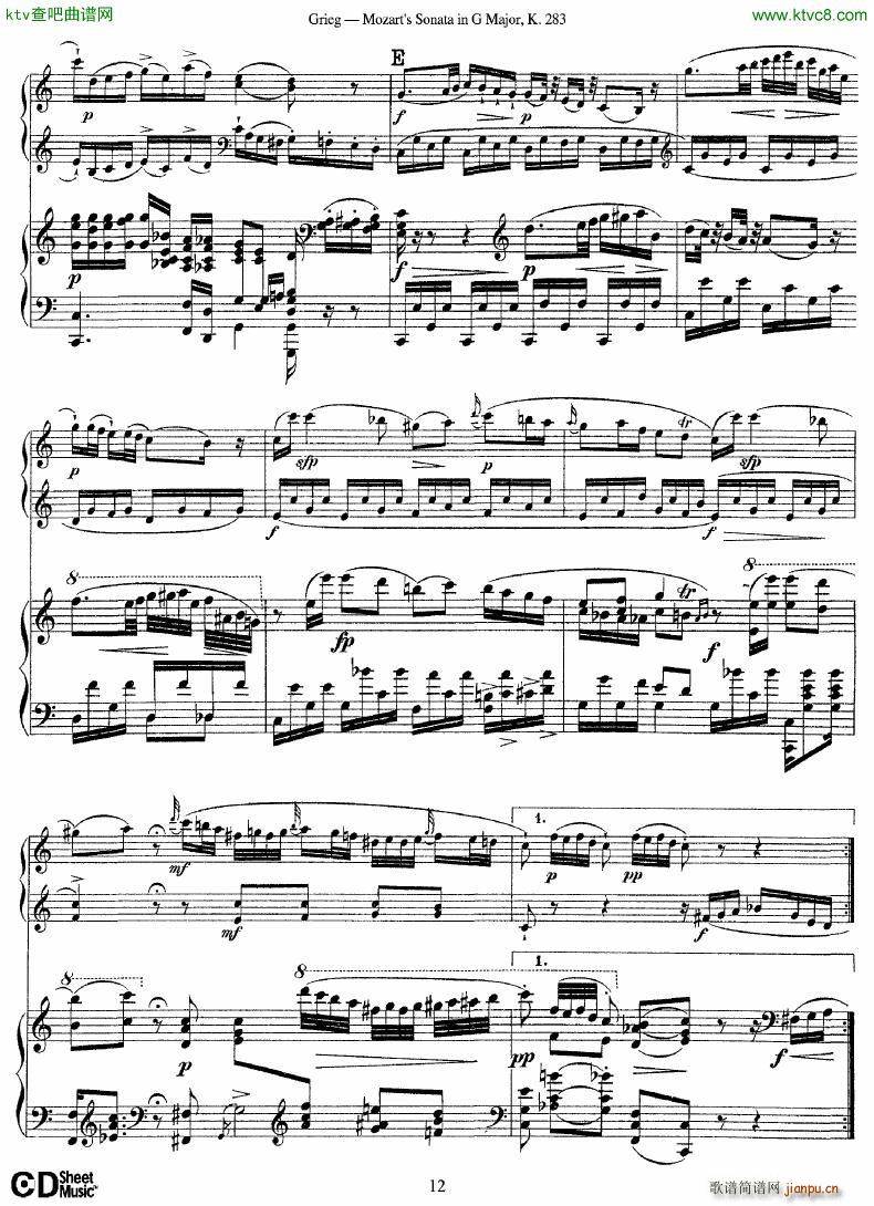 Grieg Sonata K 582 Mozart 2nd Piano Grieg()12