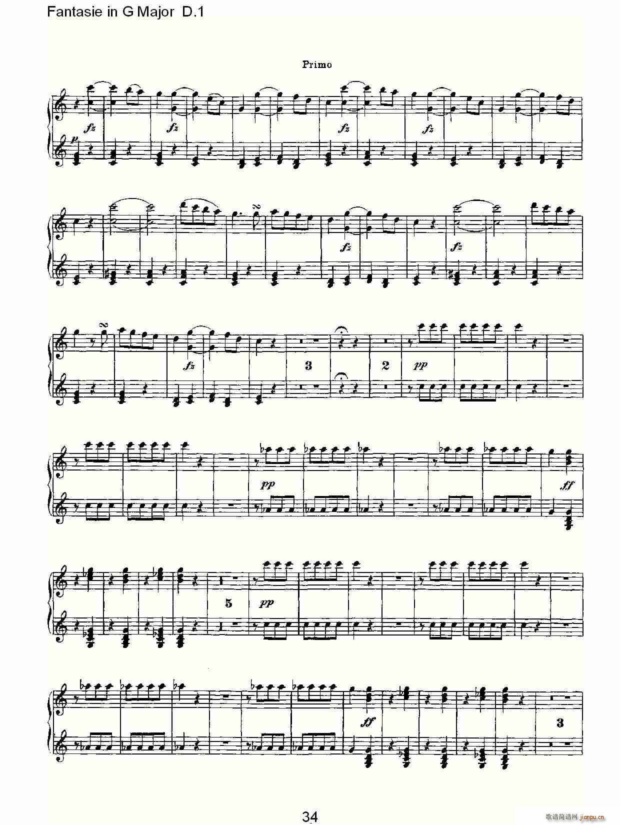 Fantasie in G Major D.1(ʮּ)34