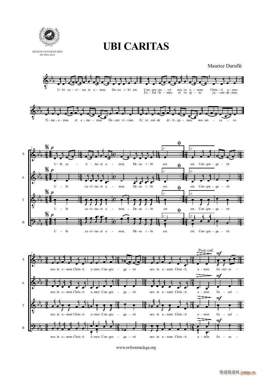 Durufle Ubi Caritas Ubi Caritas(ʮּ)1