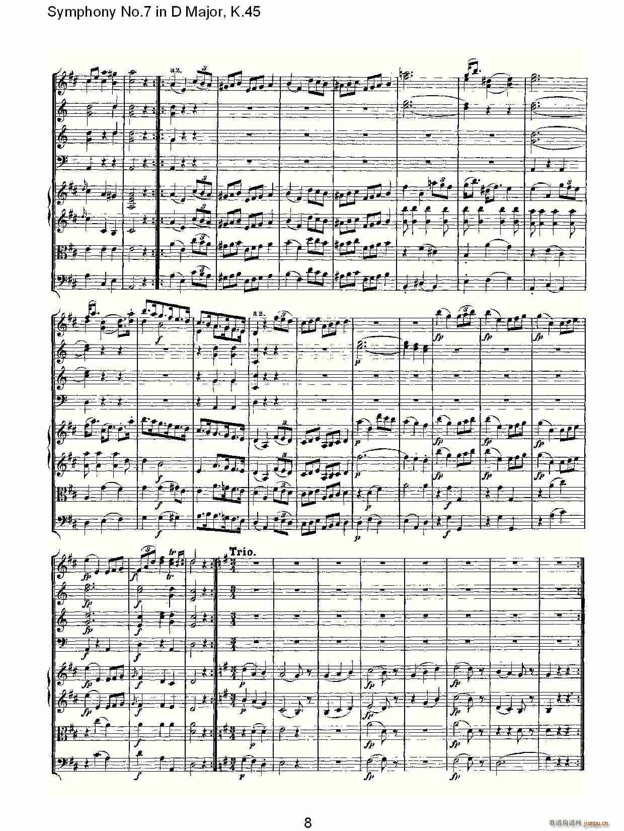 Symphony No.7 in D Major, K.45(ʮּ)8