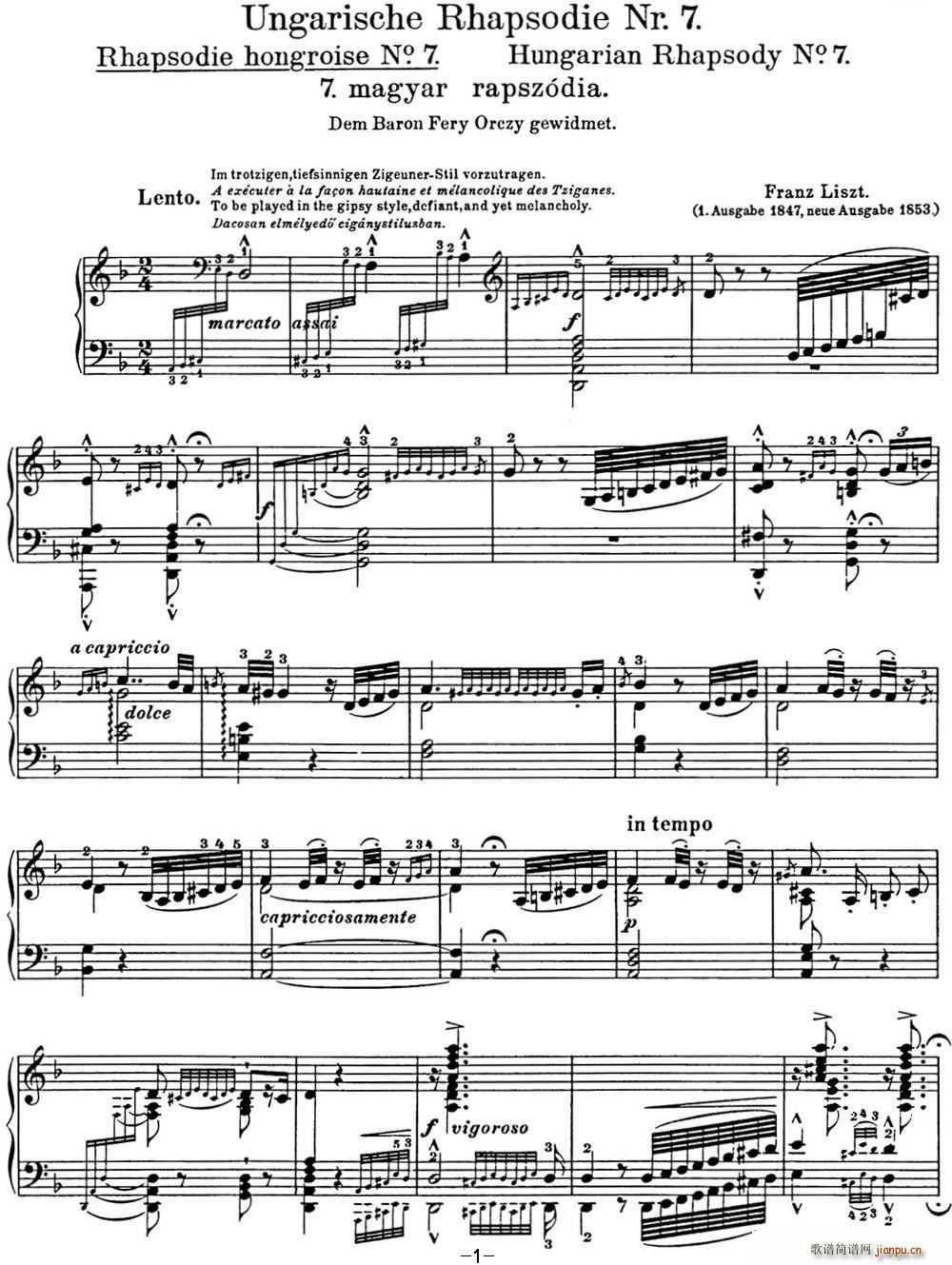 ˹  Hungarian Rhapsodies S 244 No 7()1