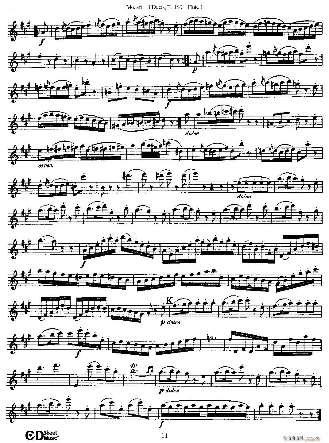 3 Duets K 156 ֮һ  K156 ͭ()11