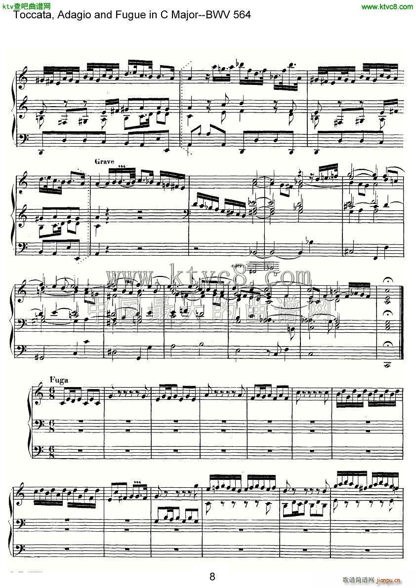 Toccata Adagio and Fugue in C Major BWV 564 ܷ(ʮּ)8