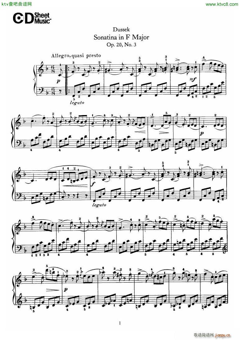 Dussek Sonatina in G Major()12