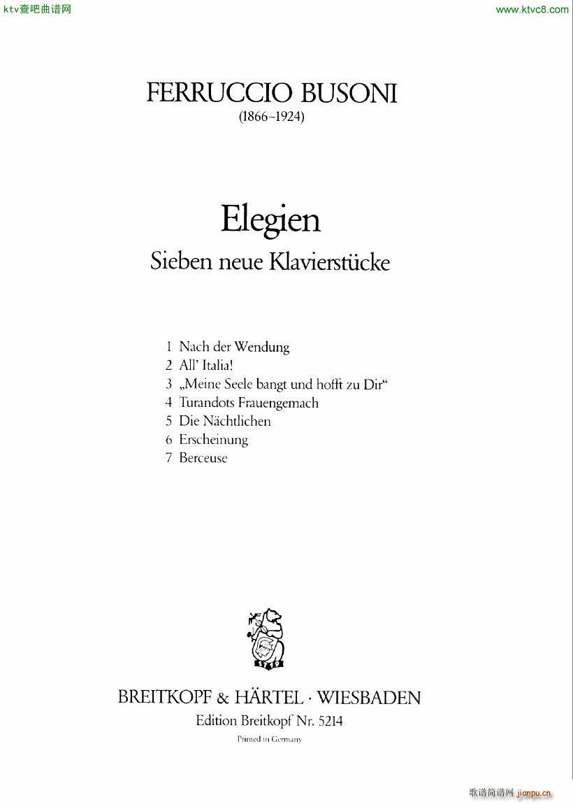 Busoni 1 Elegy No 1()1