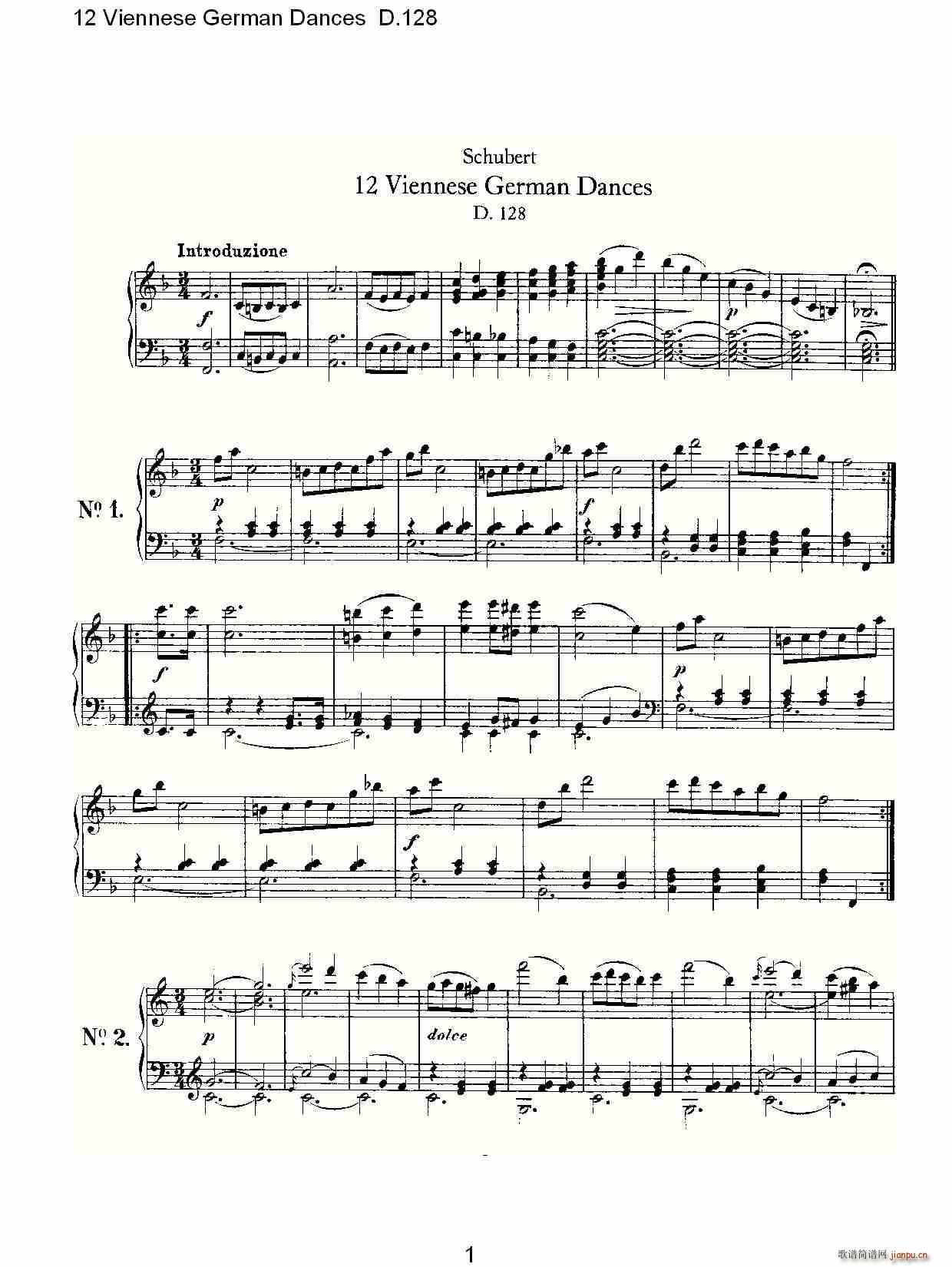 12 Viennese German Dances D.128(ʮּ)1