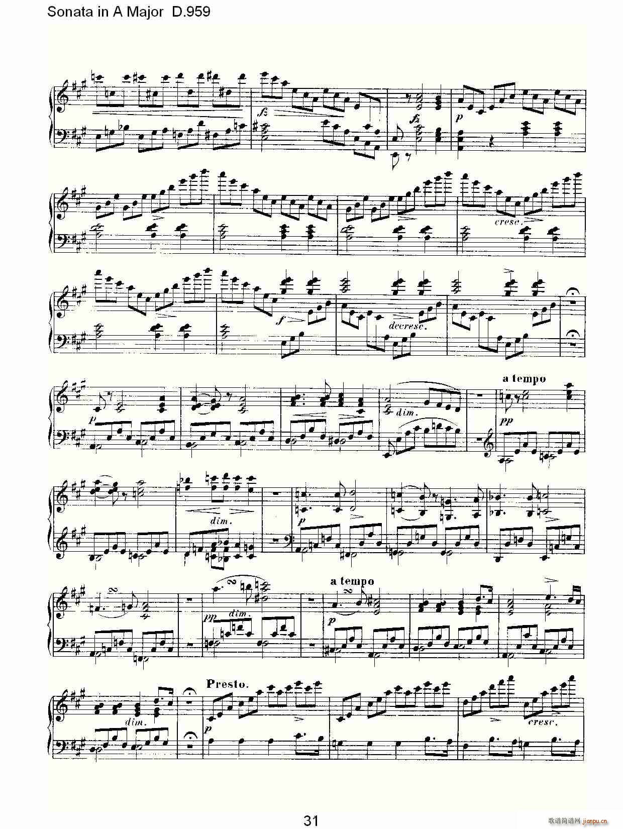 Sonata in A Major D.959(ʮּ)31