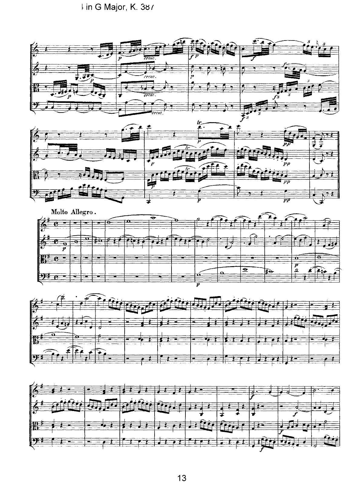 Mozart Quartet No 14 in G Major K 387()13