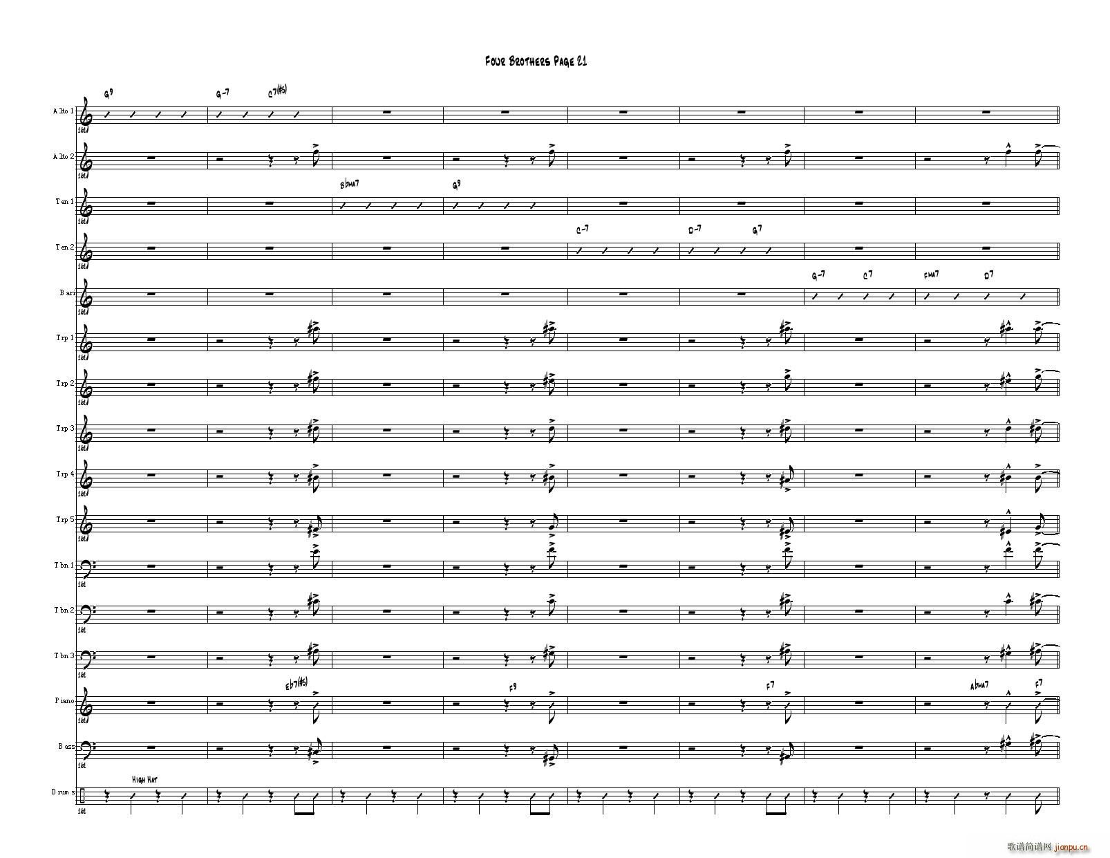 Four Brothers Big Band score()21