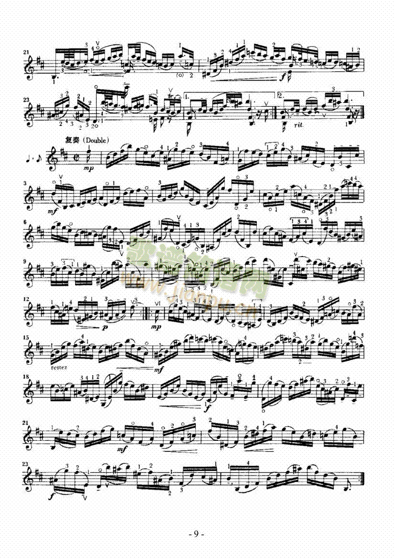 六首无伴奏奏鸣曲及组曲―独奏弦乐类小提琴(其他乐谱)9