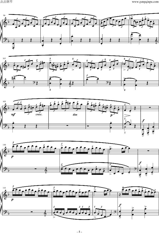莫扎特F大调钢琴奏鸣曲K280(钢琴谱)5