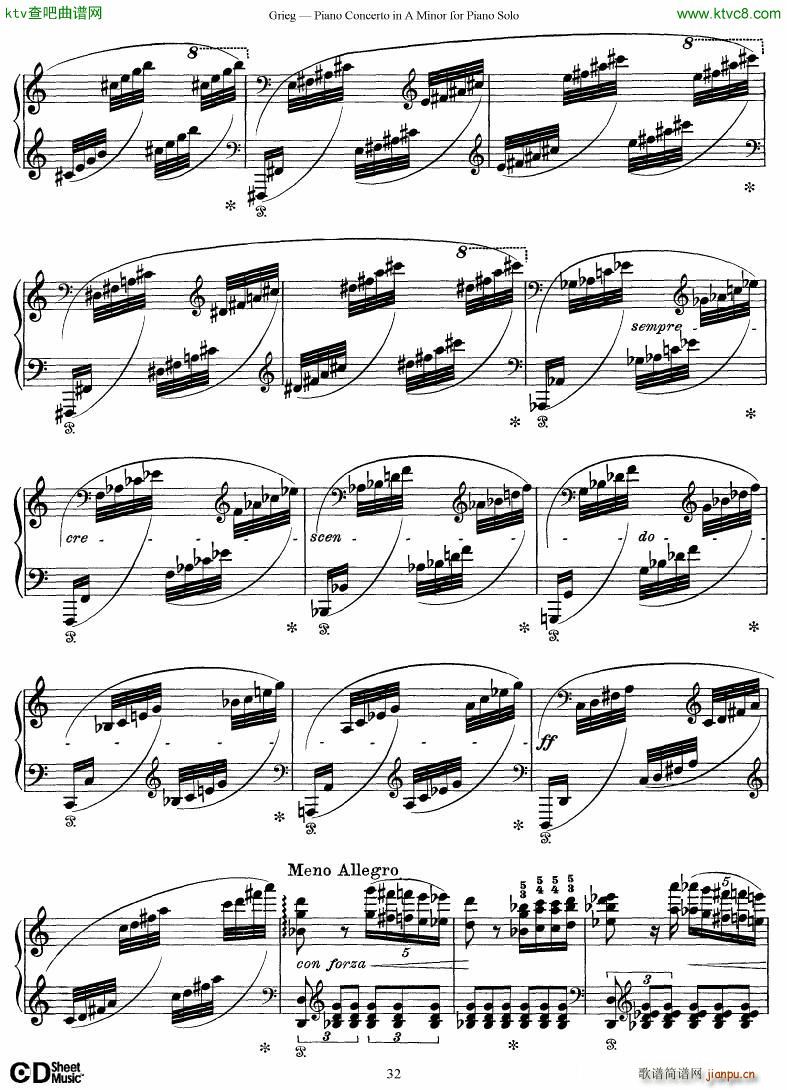 Grieg Piano Concerto solo arr 2 byGrieg()32