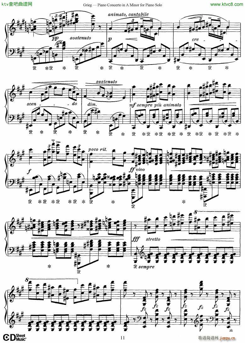 Grieg Piano Concerto solo arr 2 byGrieg()11