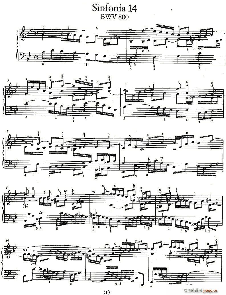 Sinfonia 14 BWV-800(ʮּ)1
