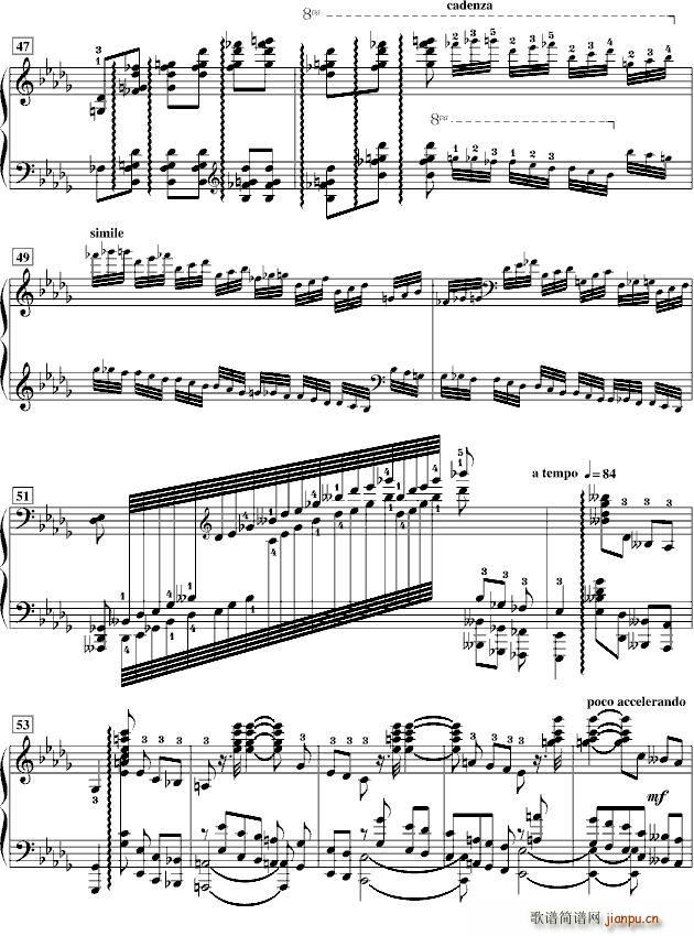 降b小调第一钢琴协奏曲 歌谱简谱网