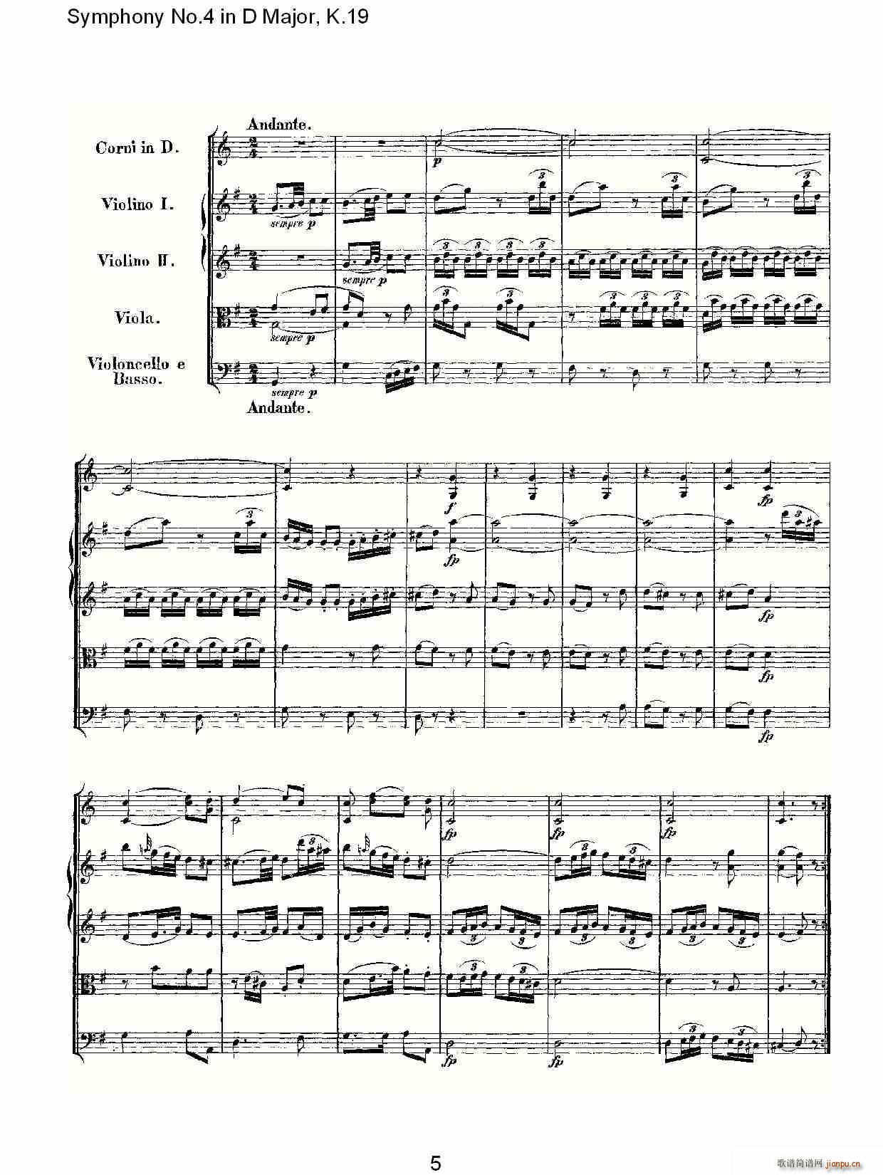 Symphony No.4 in D Major, K.19(ʮּ)5
