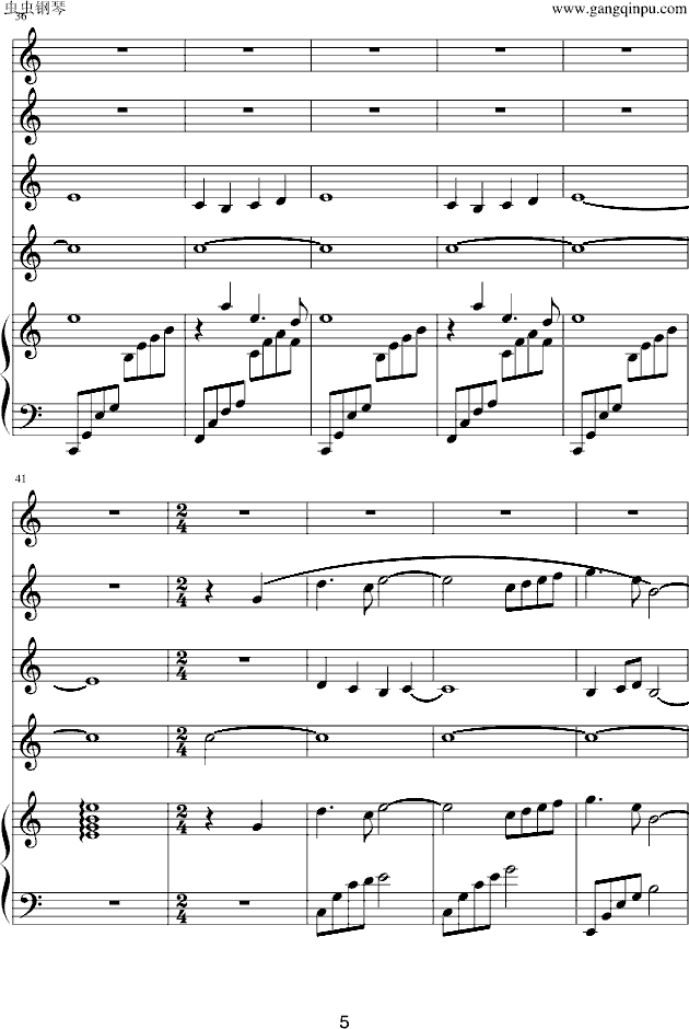 曲谱中斜N_钢琴简单曲谱(3)