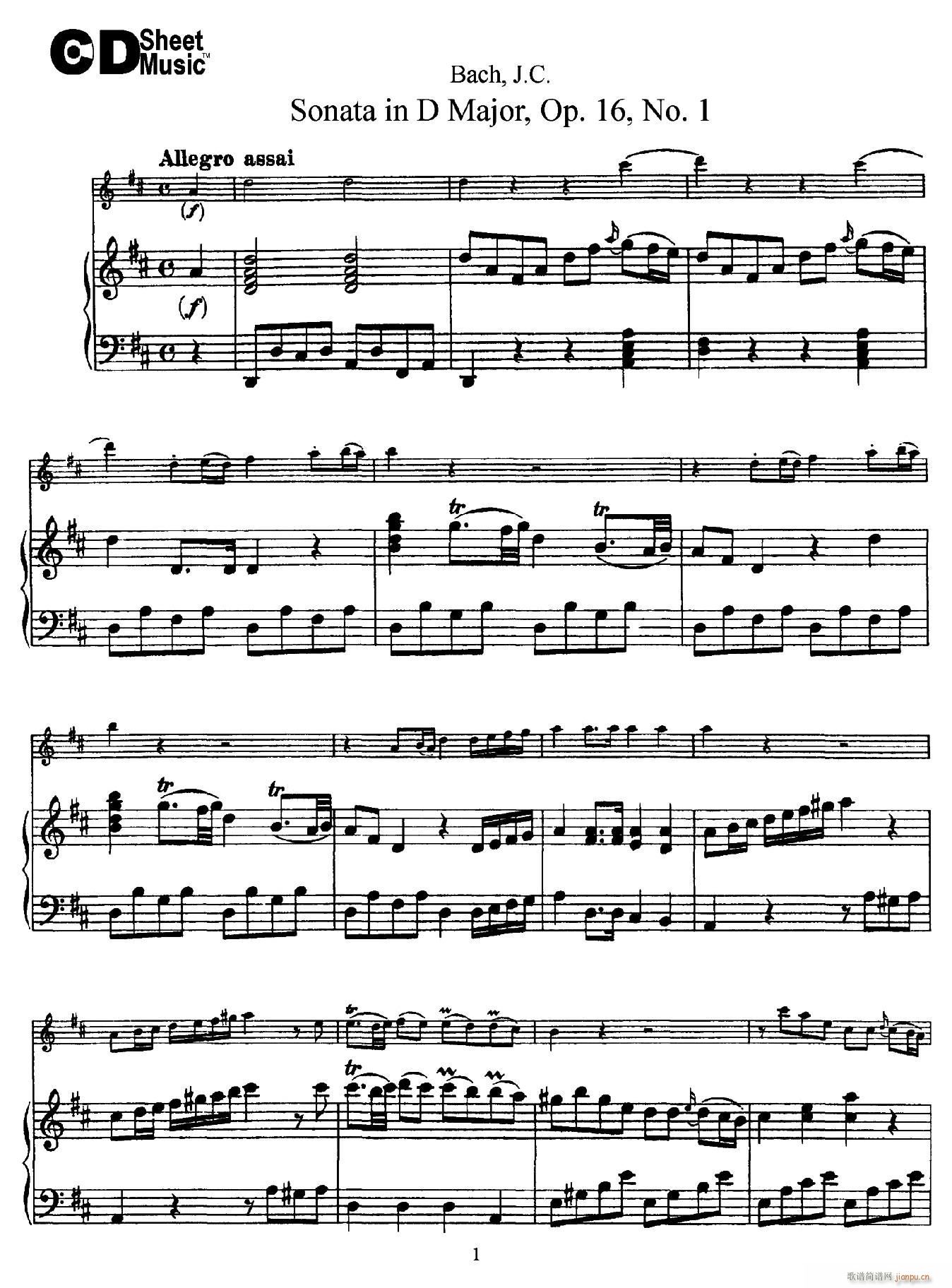 Sonata in D Major Op 16 No 1 ٰ()1