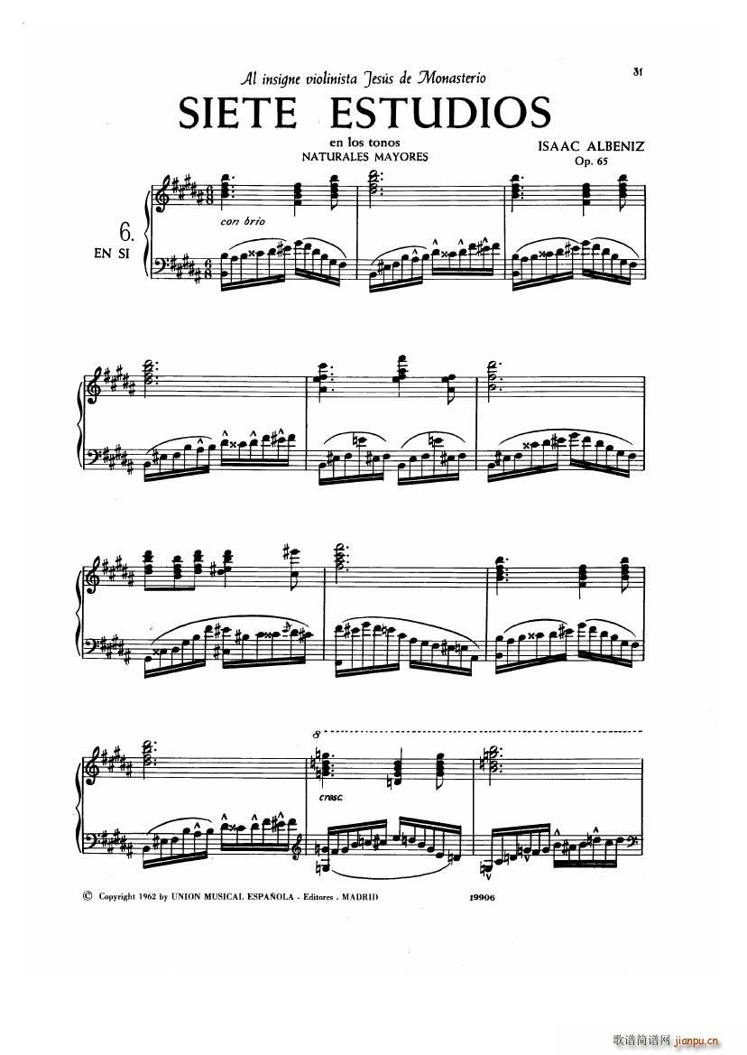 Albeniz op 65 Etudes no 1 7()20
