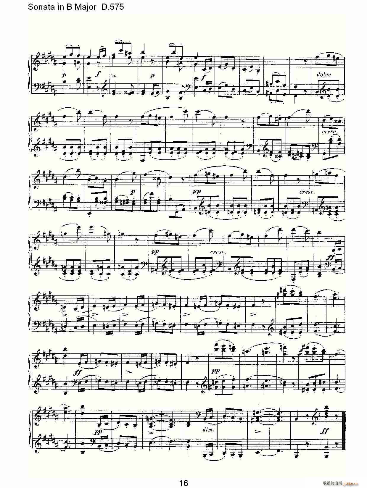 Sonata in B Major D.575(ʮּ)16