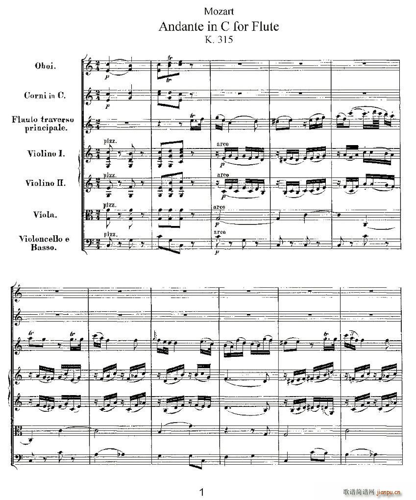 Andante in C for Flute, K.315()1