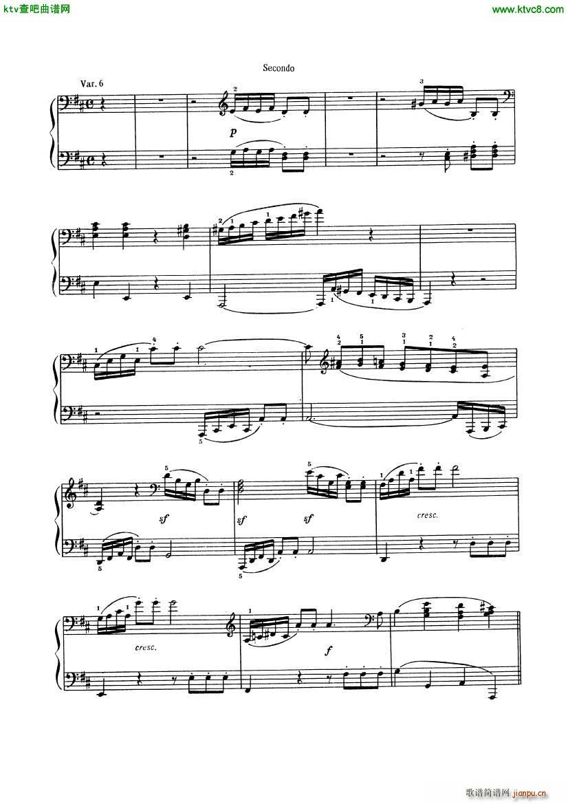 Beethoven op 74 Six Variations 4 hands()11