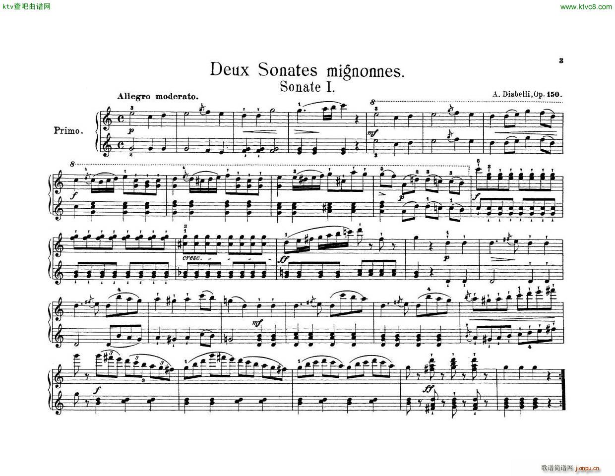 Anton Diabelli Sonates Mignonnes Op 150 Rondeau()6