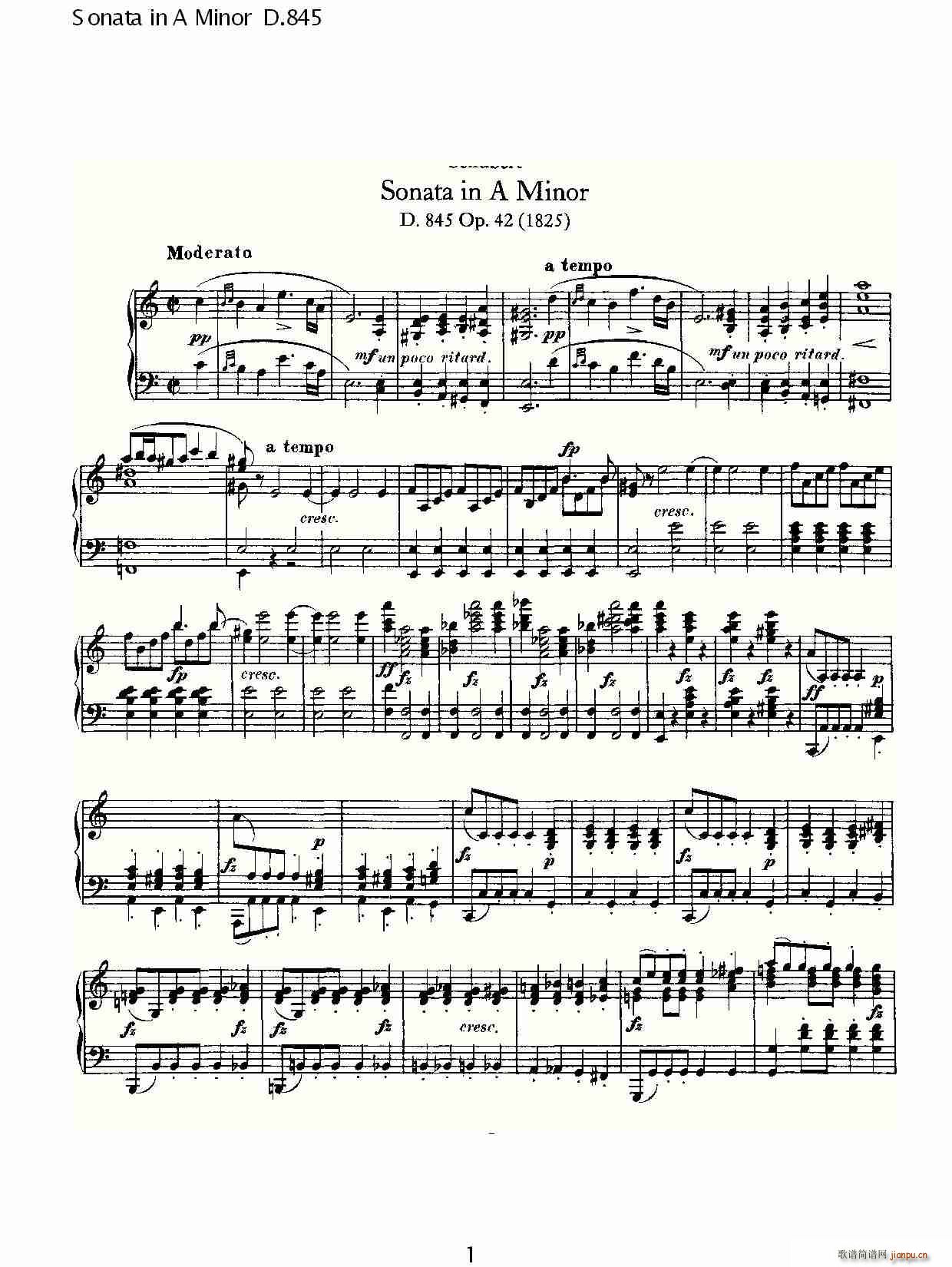 Sonata in A Minor D.845(ʮּ)1