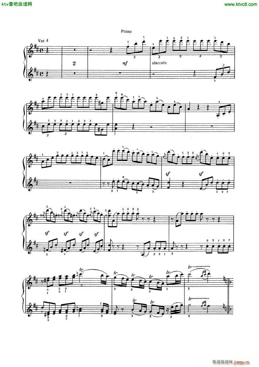 Beethoven op 74 Six Variations 4 hands()8