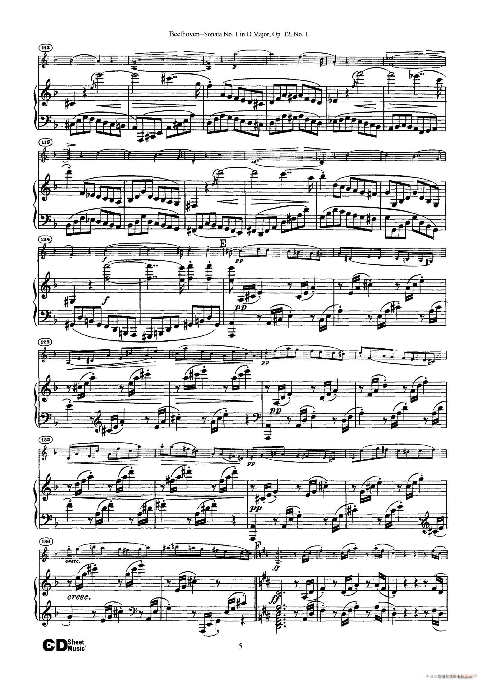 DһС Sonata No 1 in D Major Op 12 No 1 ٰ()5