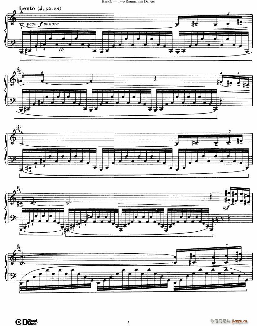 Bartok SZ 43 Two romanian dances op8a()5