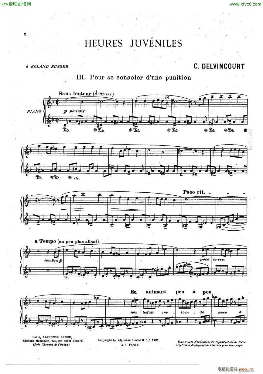 Delvincourt Heures juveniles No5 missing()5