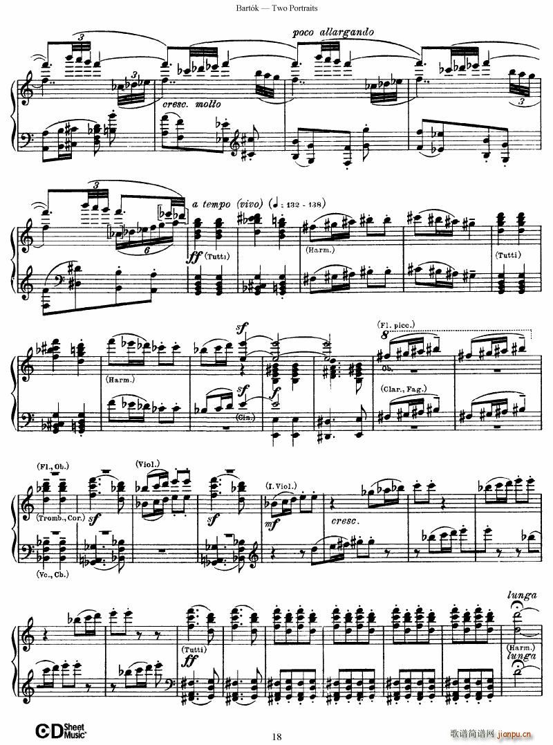 Bartok SZ 37 Two Portraits op 5()18