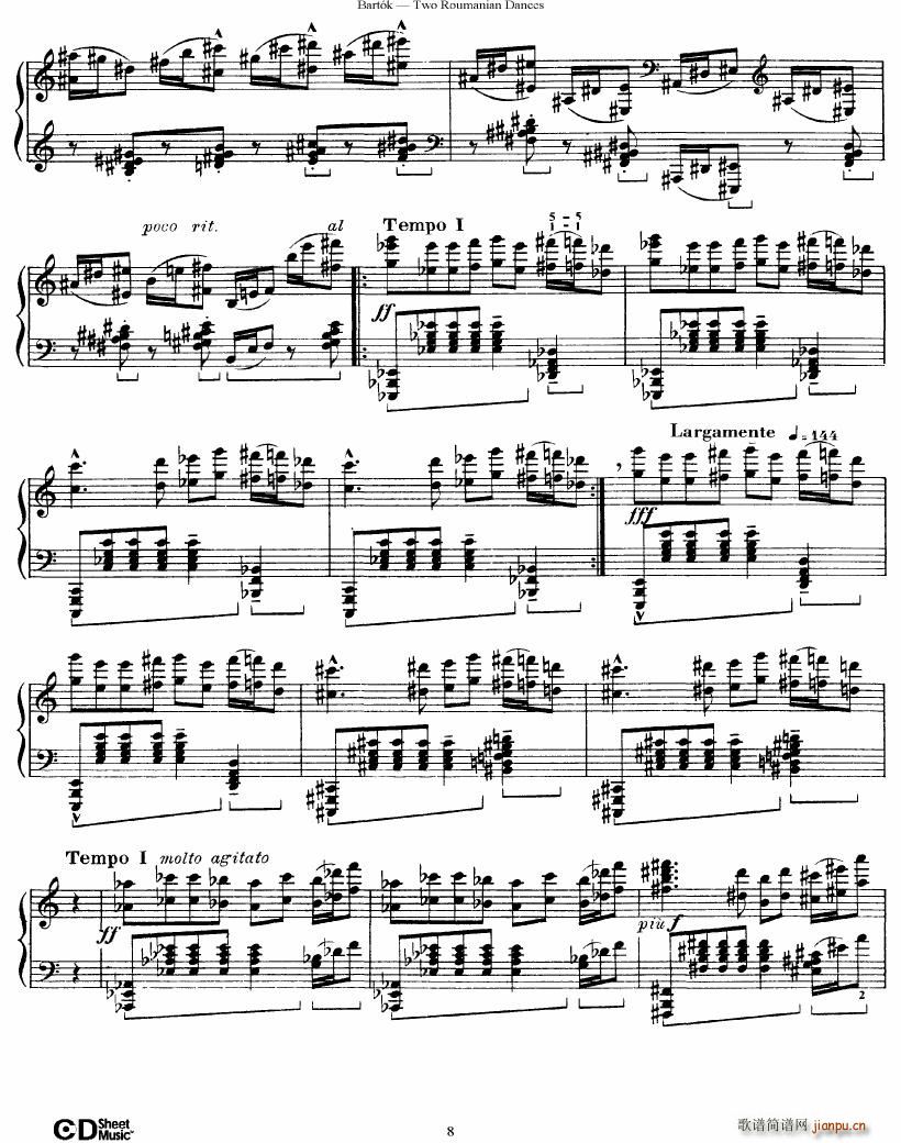Bartok SZ 43 Two romanian dances op8a()8