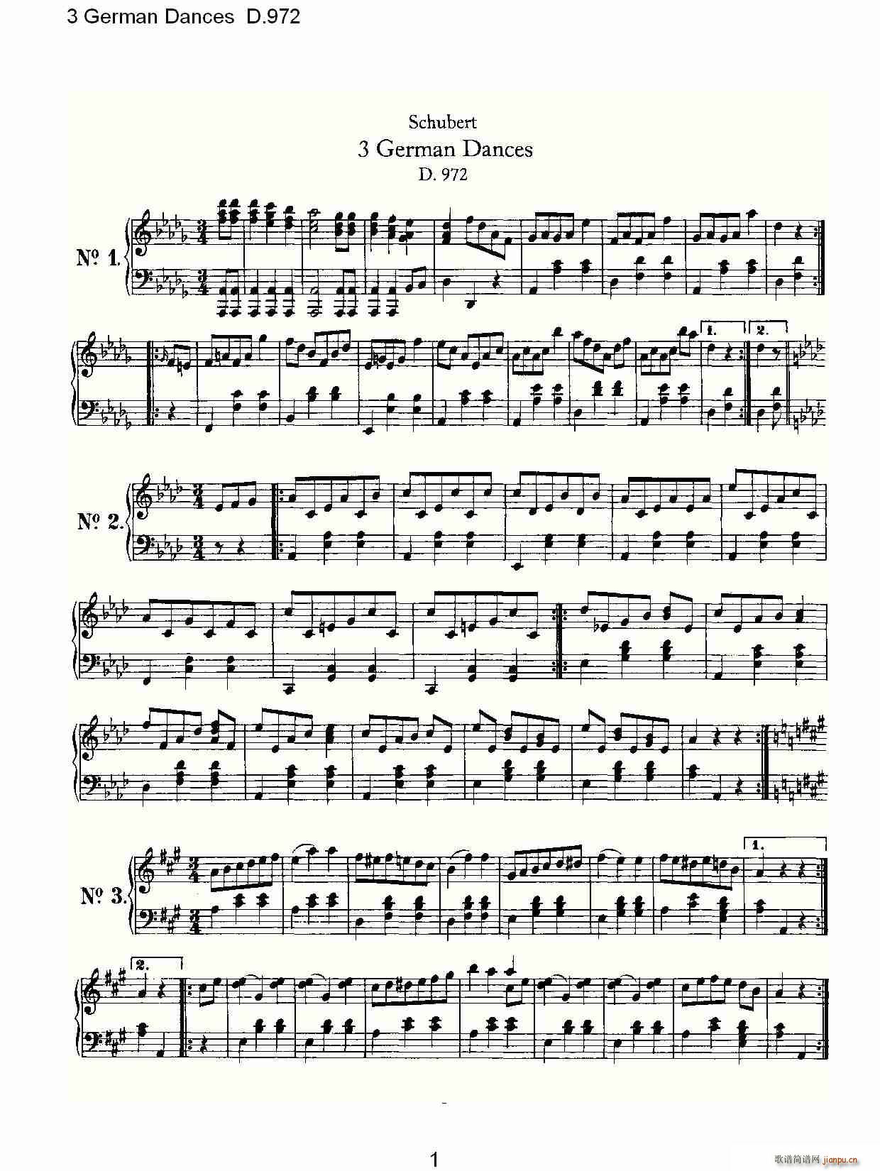 3 German Dances D.972(ʮּ)1